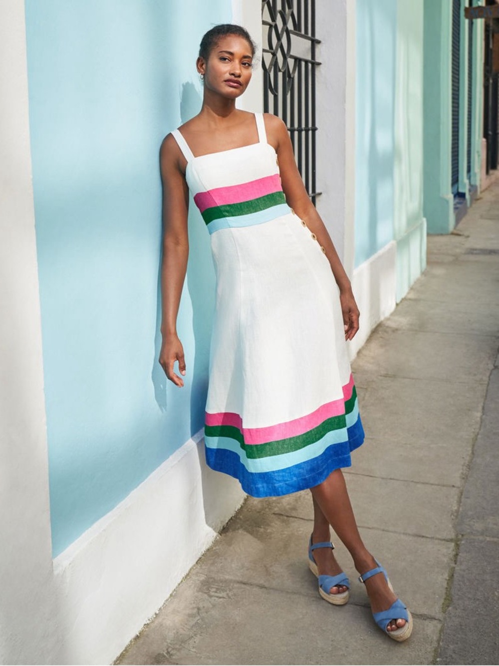 Boden Willa Button Midi Dress Sz10US